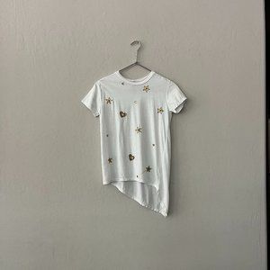 Lauren Moshi Asymmetrical Tee, Girls Size 10, White